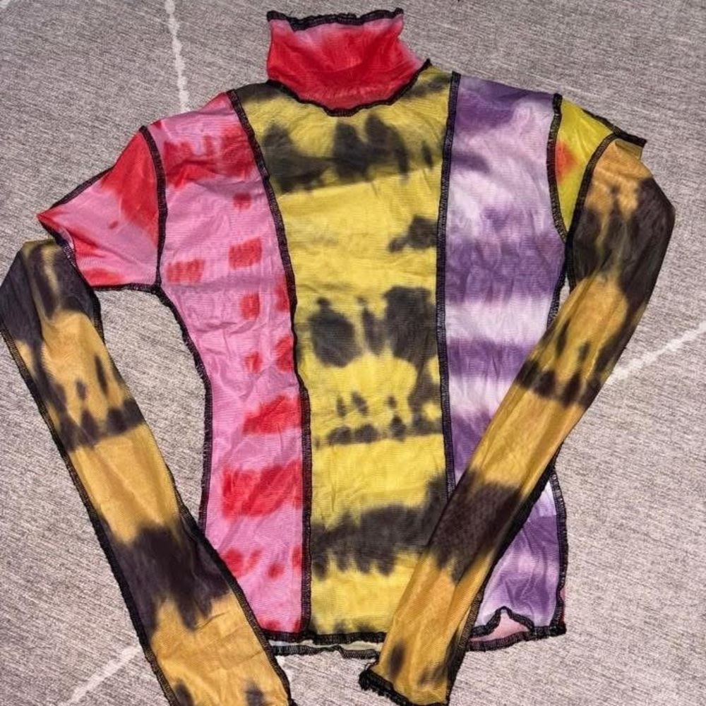 Multicolor Tie-Dye Long Sleeve Top